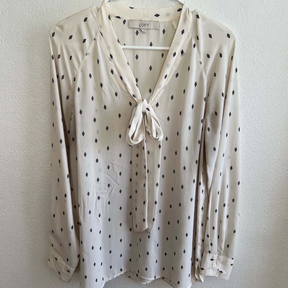Loft Tie Neck Blouse